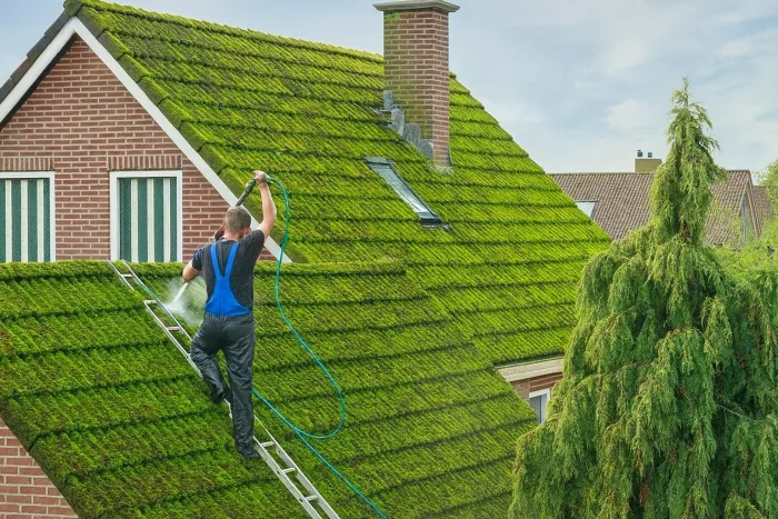 Roof moss removal in Laval H7A 0A2 and gutter maintenance